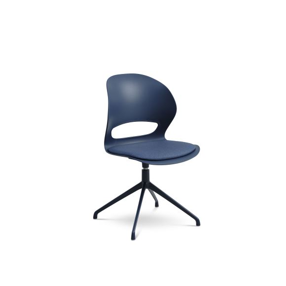 Linea Spisebordsstol     Hynde  Drejefunktion  Returdrej Denim Blå Polypropylen Og Denim Blå Metal