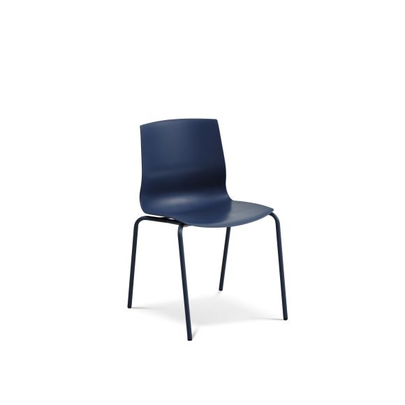 Liv Spisebordsstol Denim Blå Polypropylen Og Denim Blå Metal