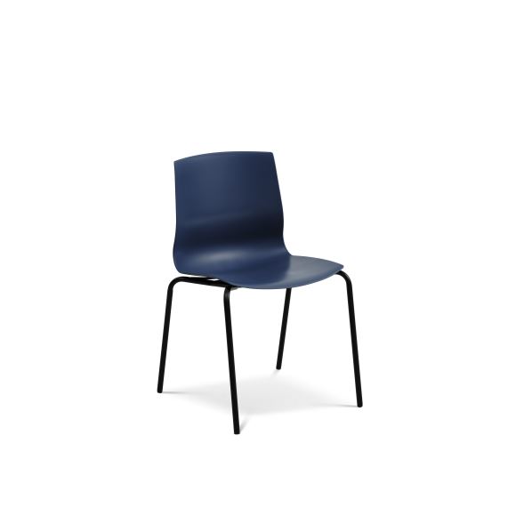 Liv Spisebordsstol Denim Blå Polypropylen Og Sort Metal