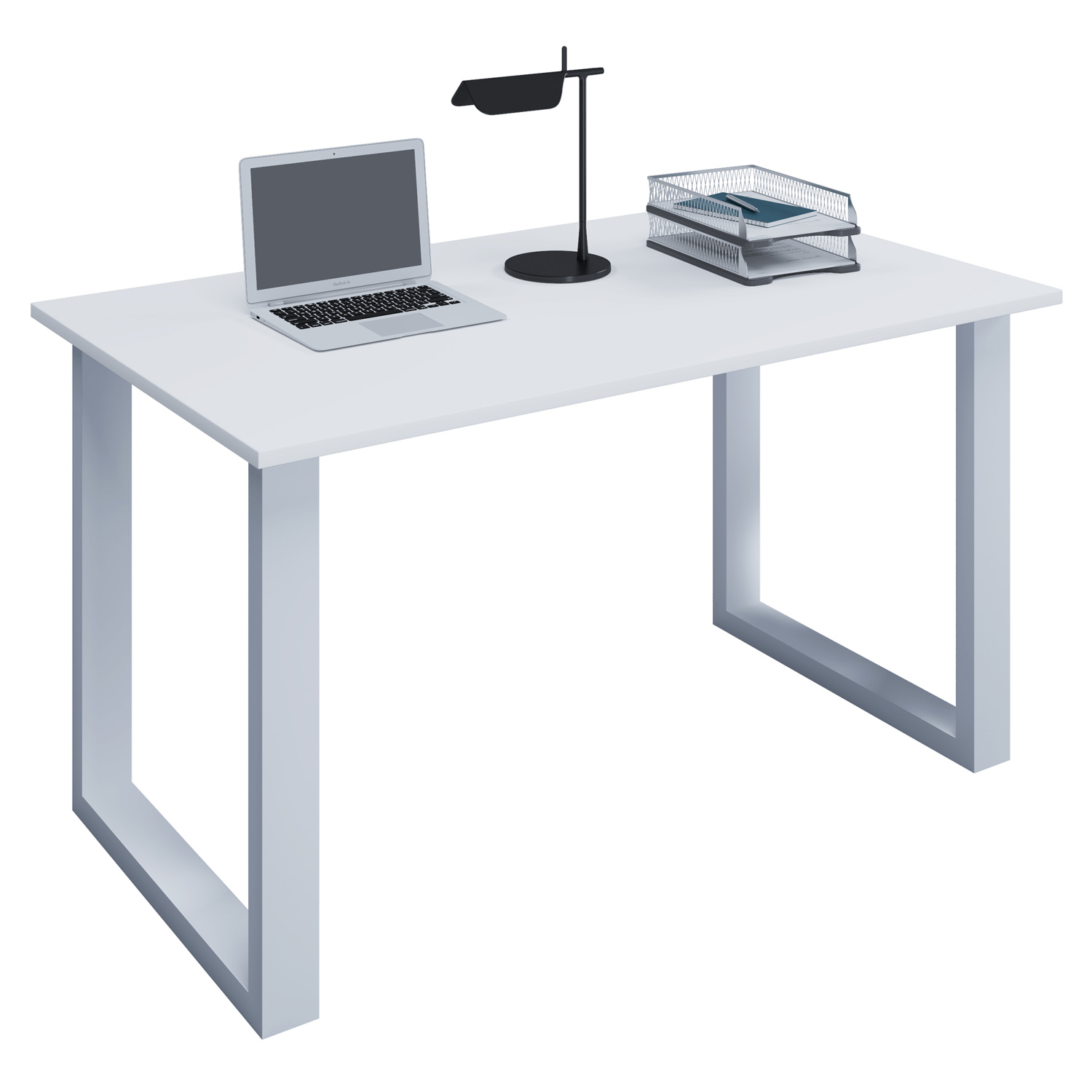 Lona -feet Skrivebord Hvid Træ Og Metal 140x80