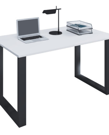 Lona  -feet Skrivebord Hvid Træ Og Sort Metal  140x80