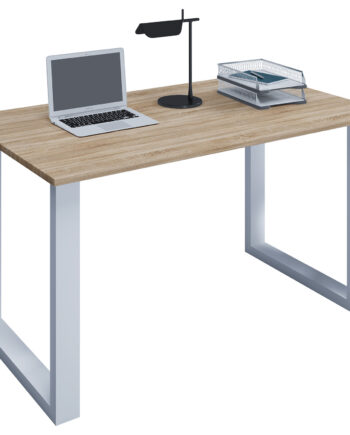 Lona  -feet Skrivebord Natur Træ Og Hvid Metal  140x50