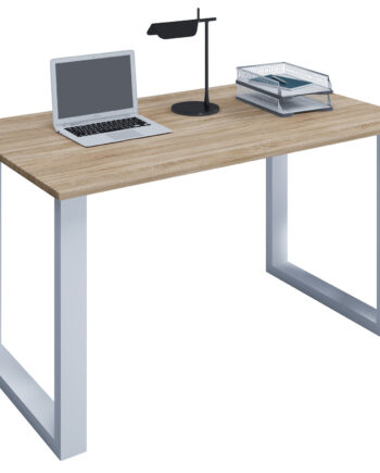Lona  -feet Skrivebord Natur Træ Og Hvid Metal  140x80
