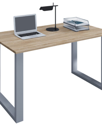 Lona  -feet Skrivebord Natur Træ Og Sølvgrå Metal  140x50