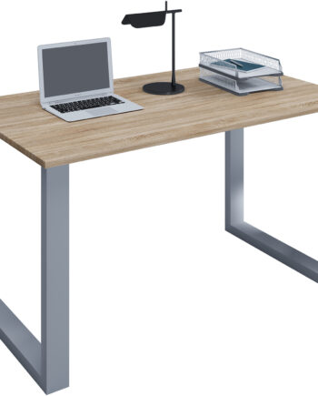 Lona  -feet Skrivebord Natur Træ Og Sølvgrå Metal  80x50