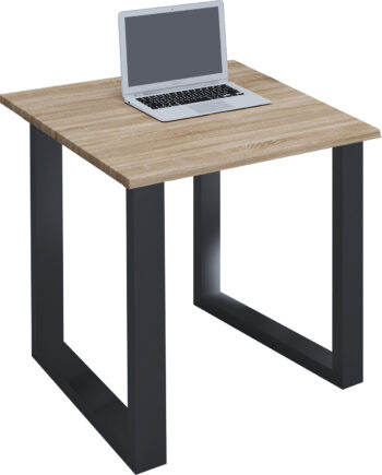 Lona  -feet Skrivebord Natur Træ Og Sort Metal  80x80