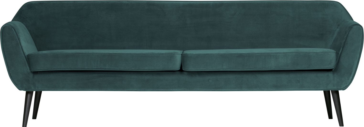 Loungesofa Woood Rocco  -personers Fløjlssofa  Grøn Jarra  Fsc-træramme  230ã 82ã 75 Cm