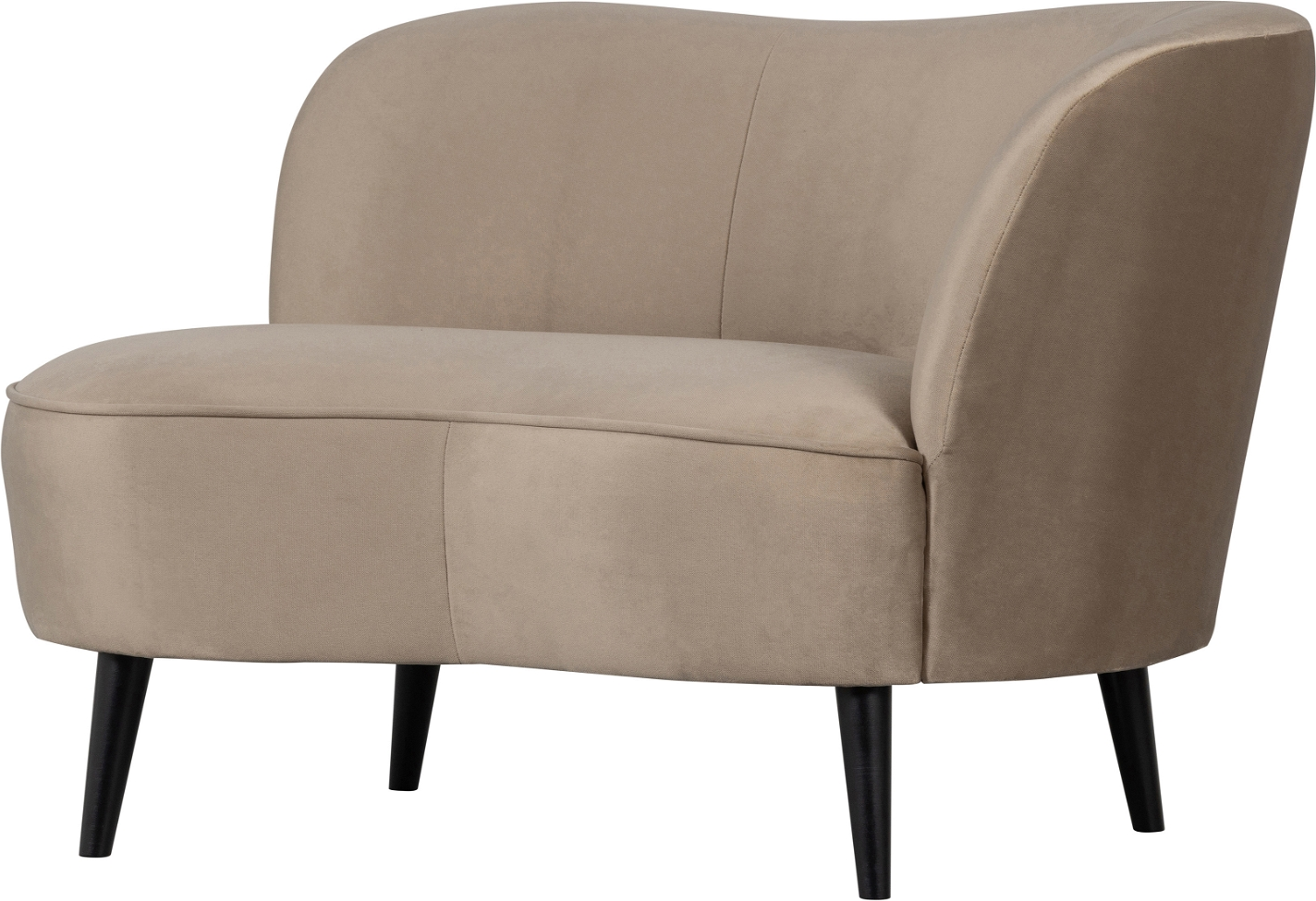 Loungesofa Woood Sara Right   Beige Slidstærkt Polyester  Buet Kugleform  Komfortabel  H71ã B81ã L112 Cm