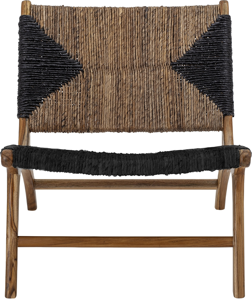 Loungestol Grant Creative Collection Robust Teak Med Banansnore Sort Natur Kompakt Indendørs Design