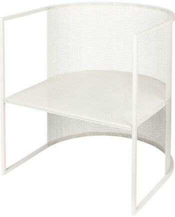 Loungestol Kristina Dam Bauhaus   Hvidt Rustfrit Stål   Minimalistisk Skulpturelt Design Indendørs   Udendørs
