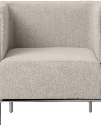 Loungestol Lænestol Kristina Dam Modernist Beige Bouclé Med Rustfrit Stål
