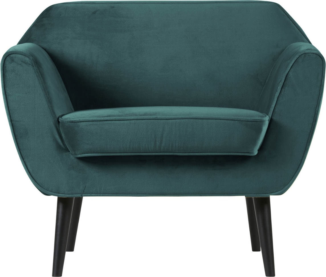 Loungestol Woood Rocco Fløjl Grøn H75ã B92ã D81 Cm   Moderne Design   Fsc-certificeret Træ