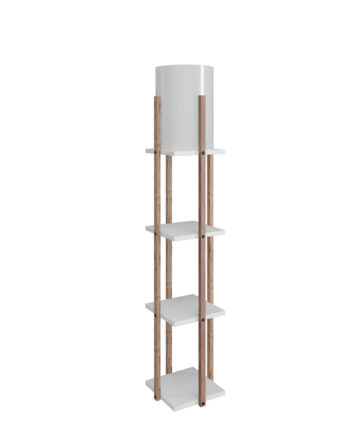 Lumi Nocturna Gulvlampe       Hylder Hvid Stof Og Spånplade Mdf