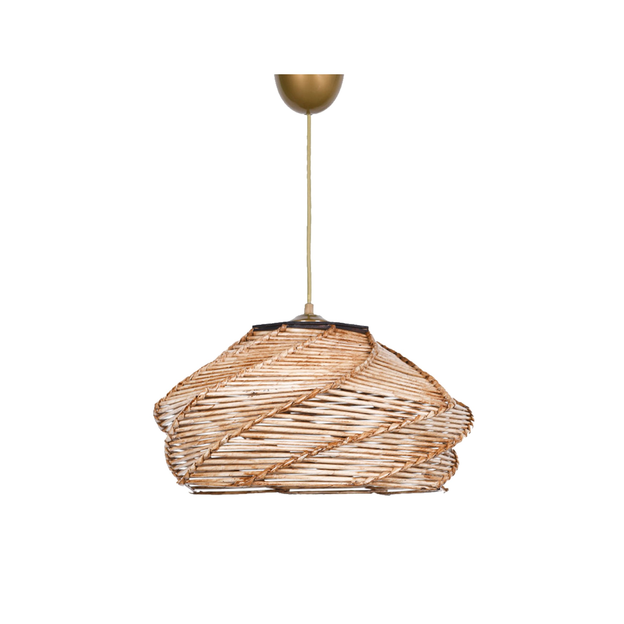 Lumi Ovale Loftlampe Kamel Imiteret Bambus 36x36