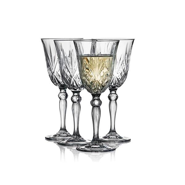 Lyngby Glas Krystal Melodia Hvidvinsglas 21 Cl   Stk Klar  : Erling Christensen Møbler