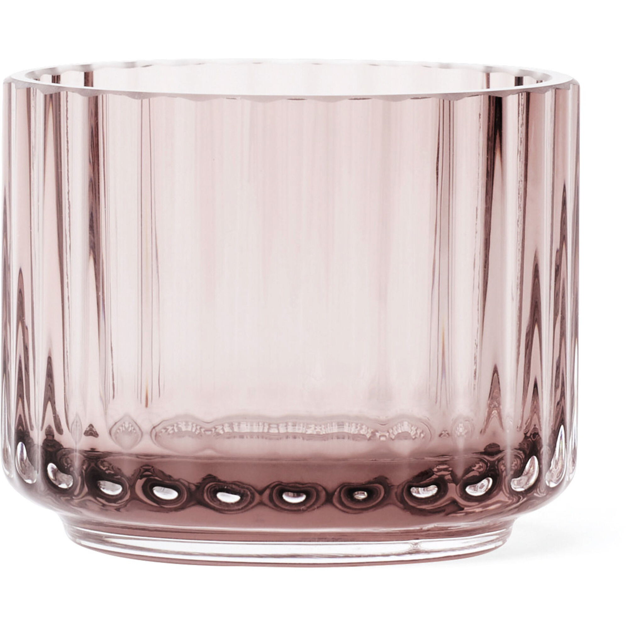 Lyngby Porcelæn Fyrfadsstage  Glas Lille  Burgundy