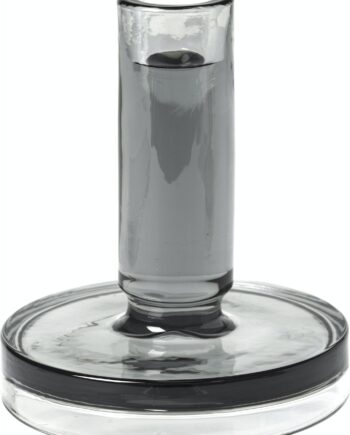 Lysestage Broste Copenhagen Petra Glas Mørkegrå ø12   H14 Cm