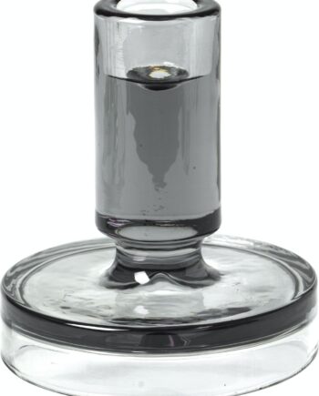 Lysestage   Glas Broste Copenhagen Petra H11   ø10 Cm Mørk Grå   Elegant Design Til Stagelys 21-26 Mm