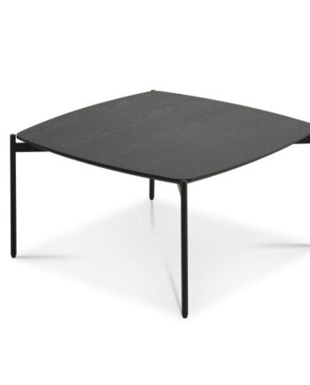 Malta Sofabord  Kvadratisk Sort Askefinér Og Sort Metal  80x80xh:50