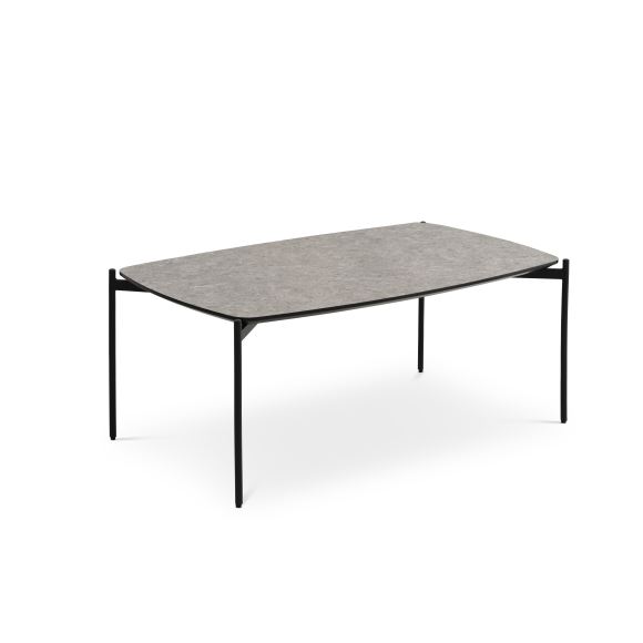Malta Sofabord Rektangulær Beige Terrazzo Hpl Og Sort Metal 120x70xh:50