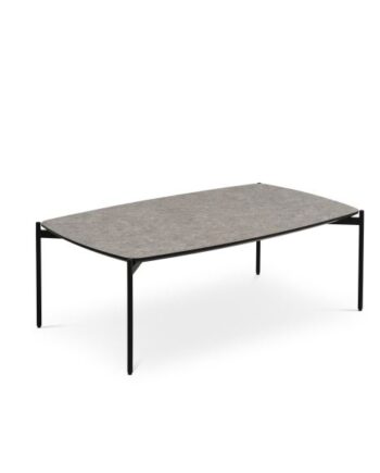 Malta Sofabord  Rektangulær Beige Terrazzo Hpl Og Sort Metal  120x70xh:42