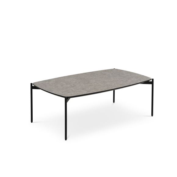 Malta Sofabord Rektangulær Beige Terrazzo Hpl Og Sort Metal 120x70xh:42