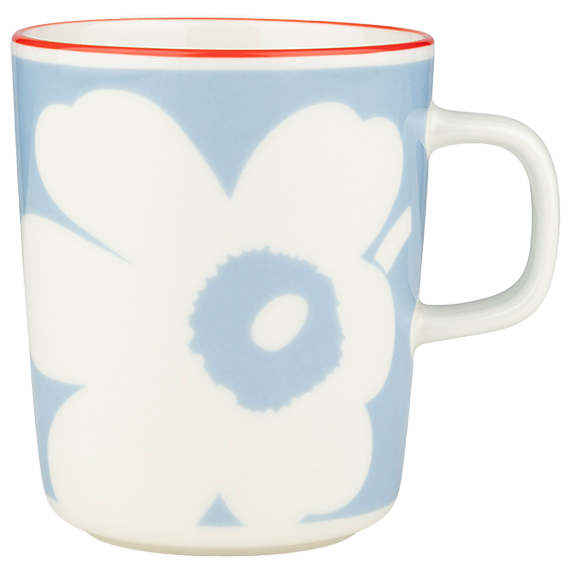 Marimekko Juhla Unikko Krus Dl Hvid Lyseblå Orangerød