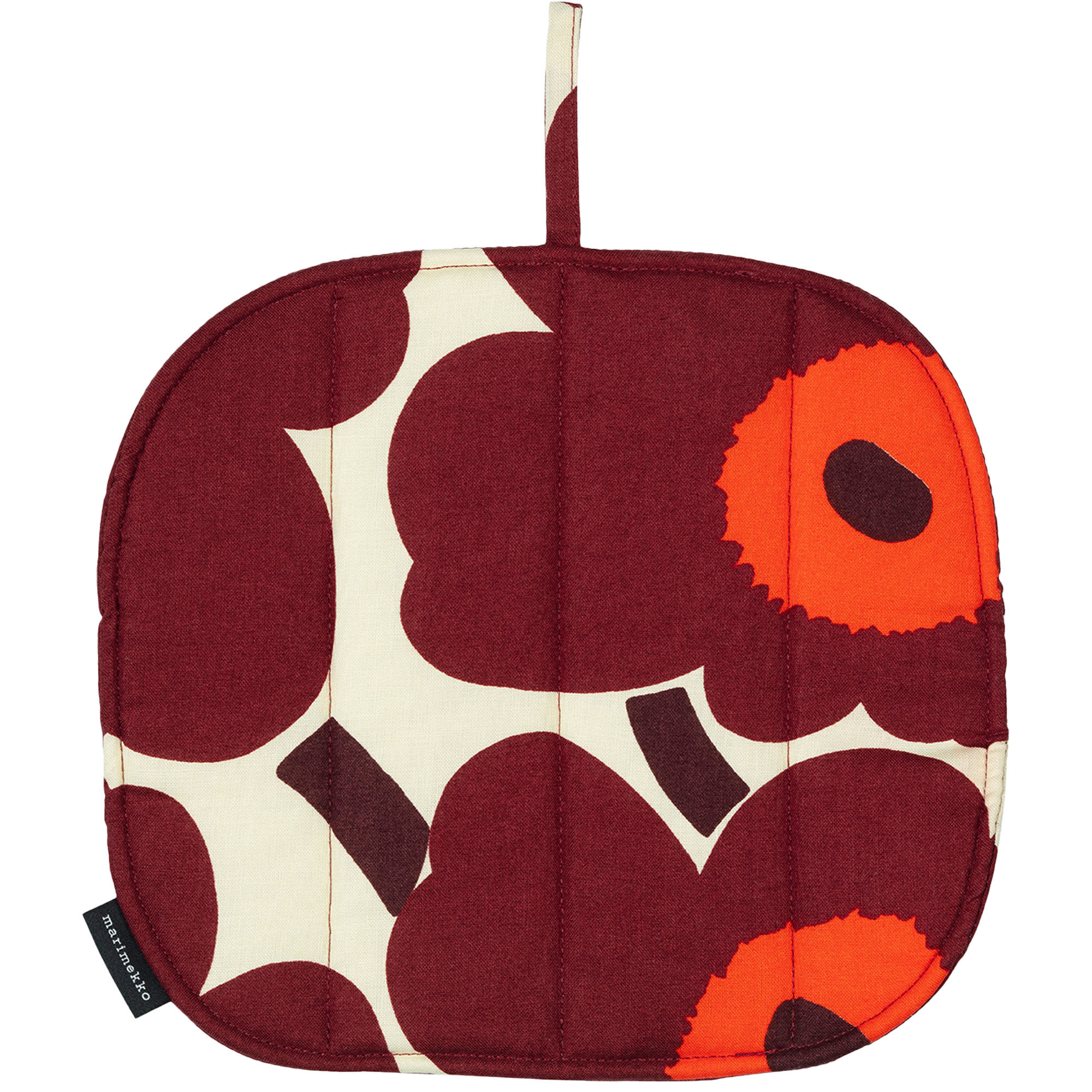 Marimekko Pieni Unikko Grydelap Vanilje Vinrød Rød