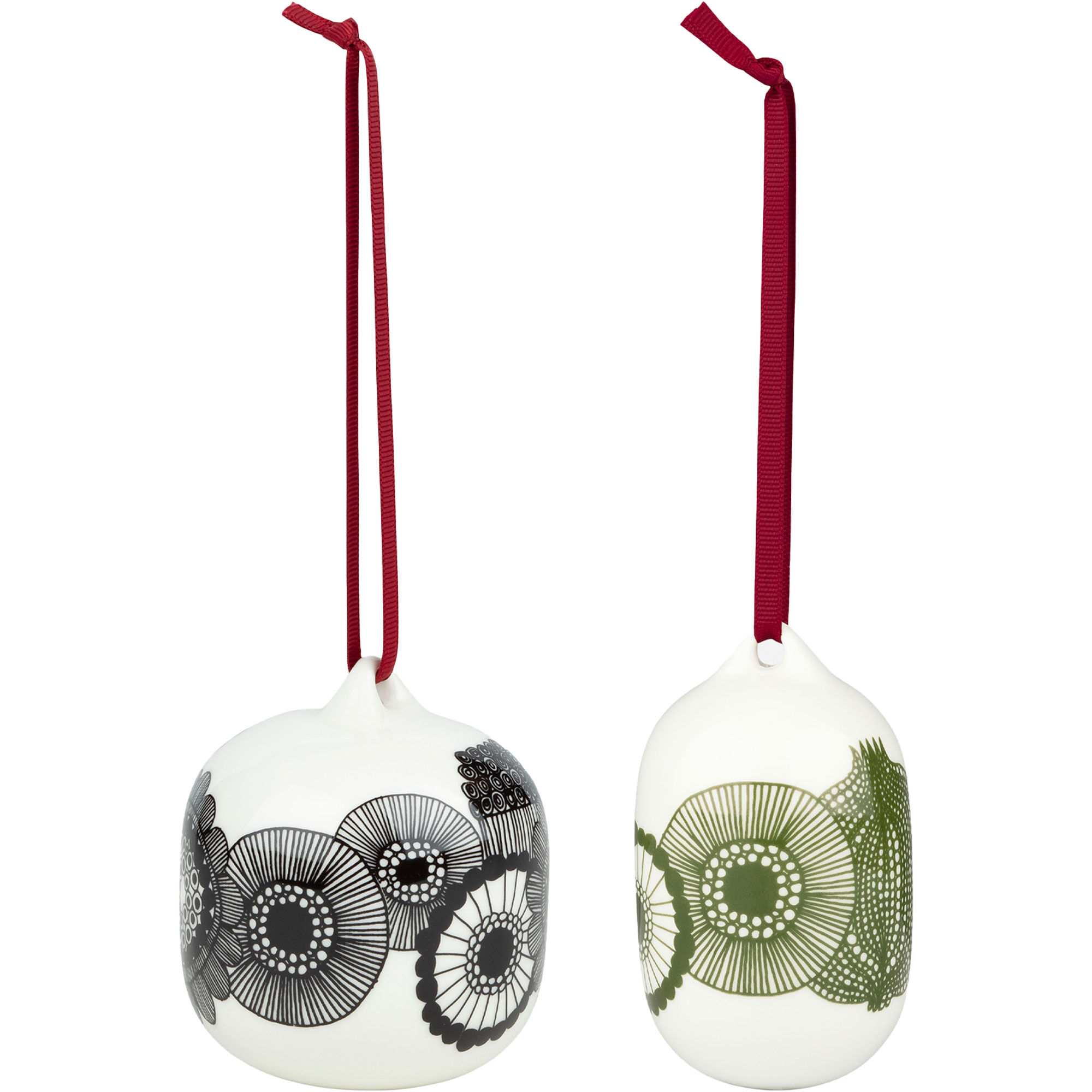 Marimekko Siirtolapuutarha Juletræspynt Hvid Sort Grøn Stk