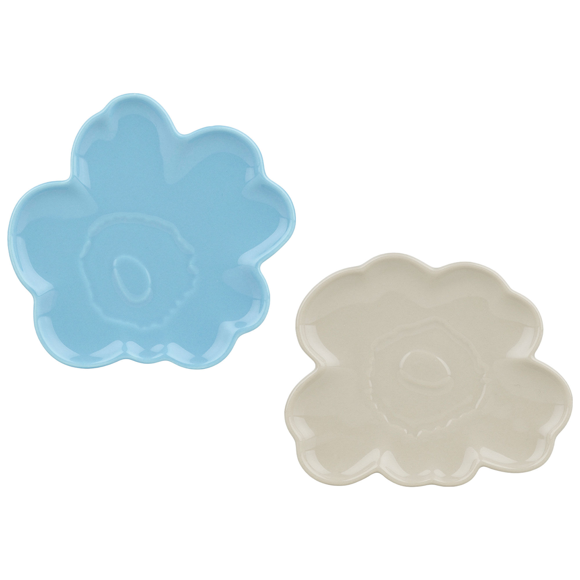 Marimekko Unikko Shape Tallerken Lyseblå Beige Stk