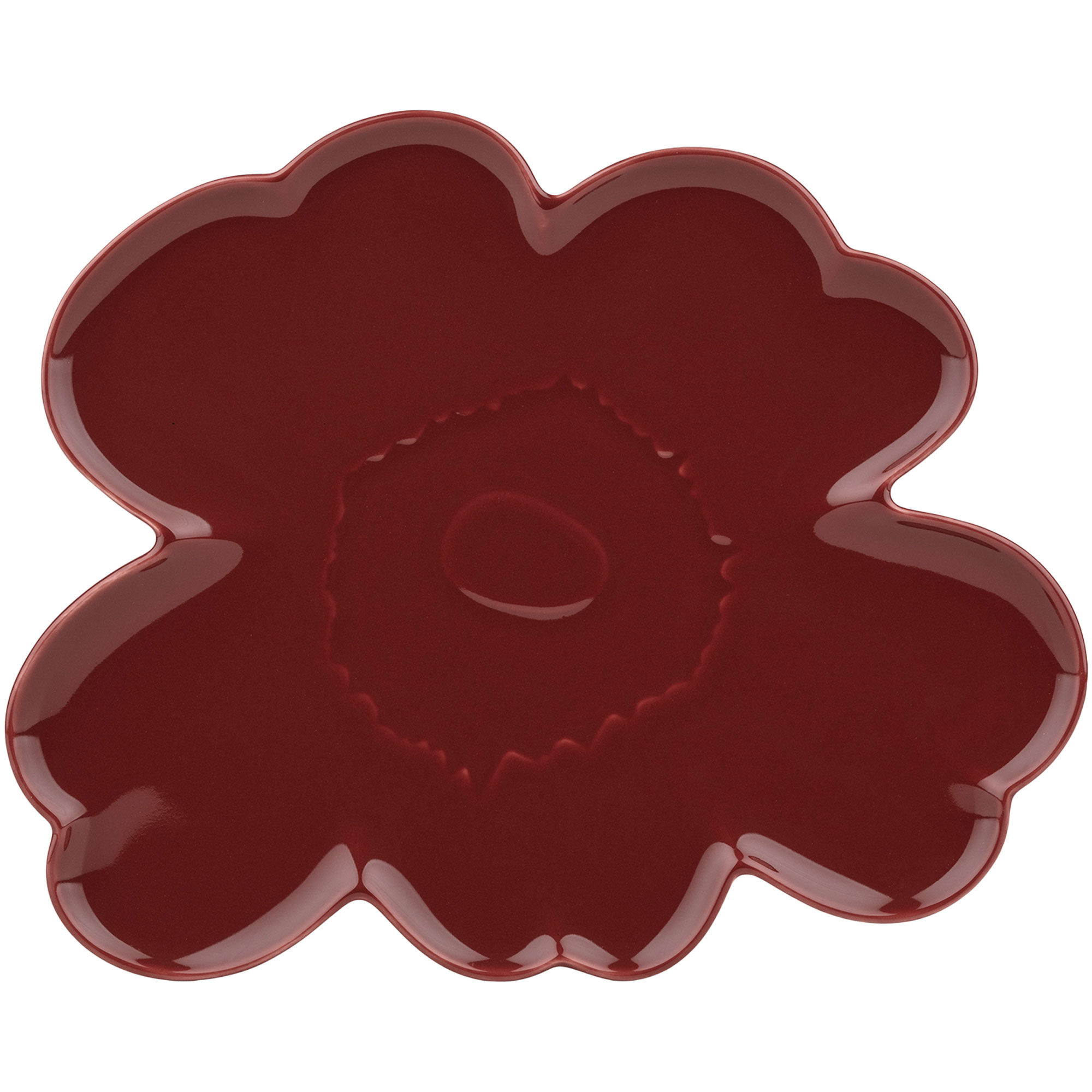 Marimekko Unikko Shape Tallerken Serveringsfad 32 Cm Vinrød