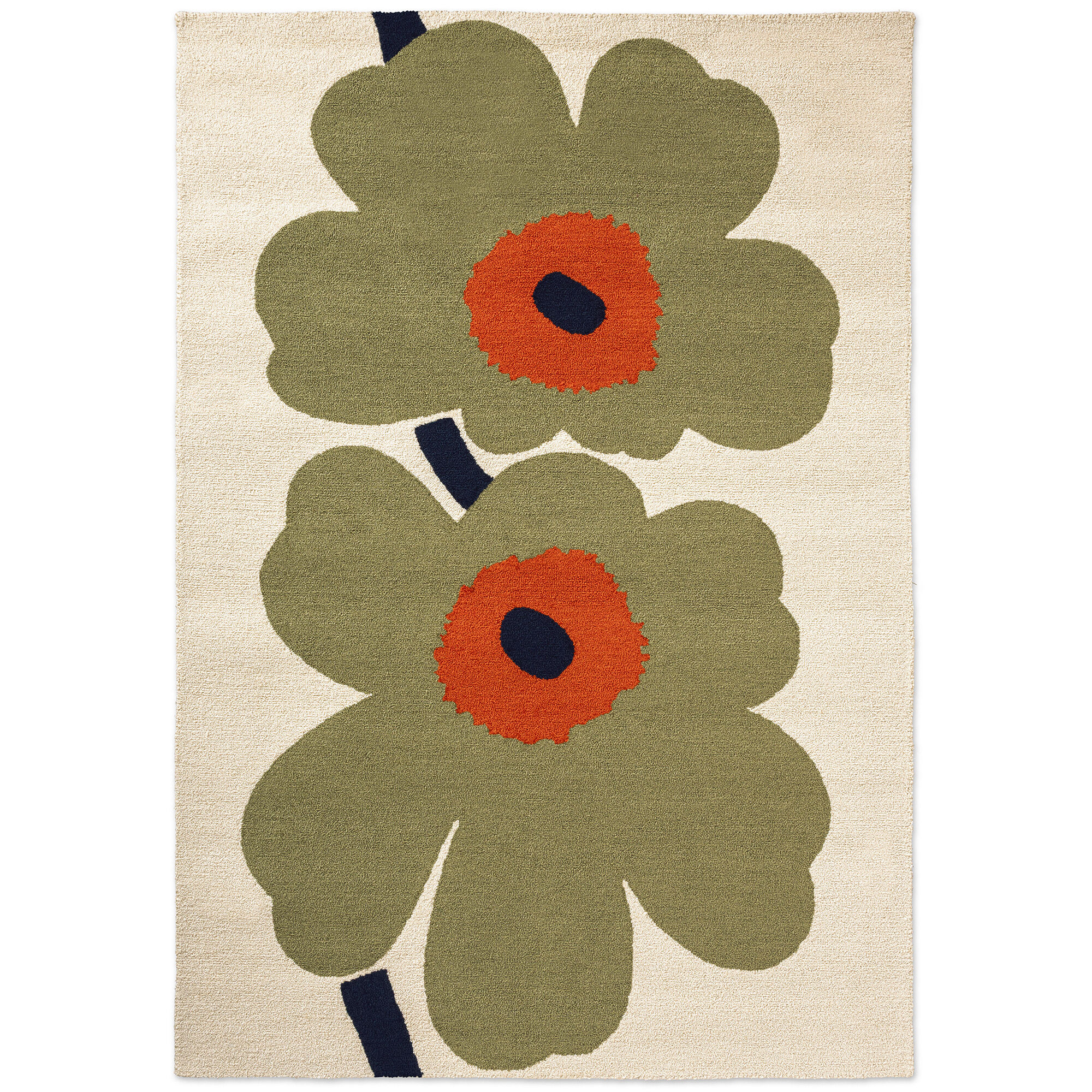 Marimekko Unikko 60-års Jubilæums Udendørs Tæppe 200   280 Cm  Støvet Grøn