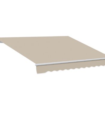 Markise  Solsejl  Udtrækkelig  Med Håndsving  Metalramme  Polyester  Hvid Beige    95     45