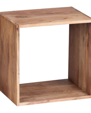 Massivt Træ Acacia Cube Hylde 43 5x43   Sidebord