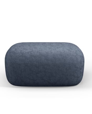 Micadoni Jenny Puf  Rektangulær Blå Chenille Og Sort Plast  90x88x40