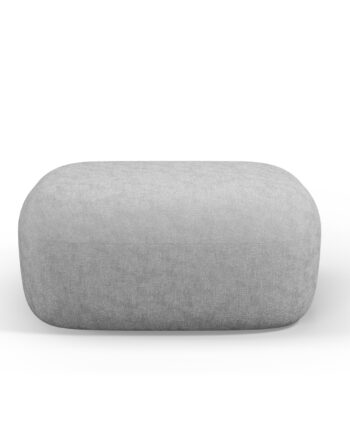 Micadoni Jenny Puf  Rektangulær Sølv Chenille Og Sort Plast  90x88x40