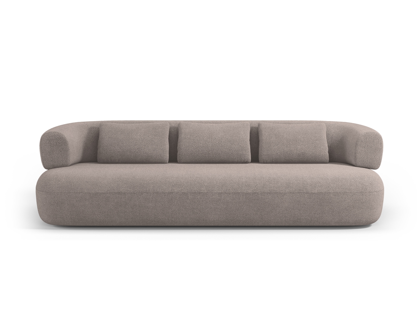 Micadoni Jenny Sofa    Sæder Brun Bouclé Og Sort Plast