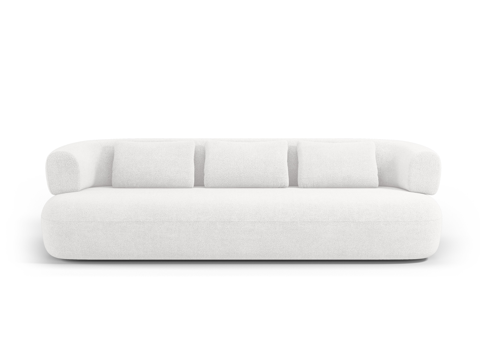 Micadoni Jenny Sofa    Sæder Hvid Bouclé Og Sort Plast