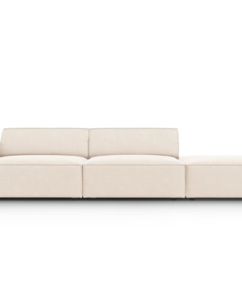Micadoni Jodie Sofa  Højre    Sæder Beige Fløjl Og Sort Plast