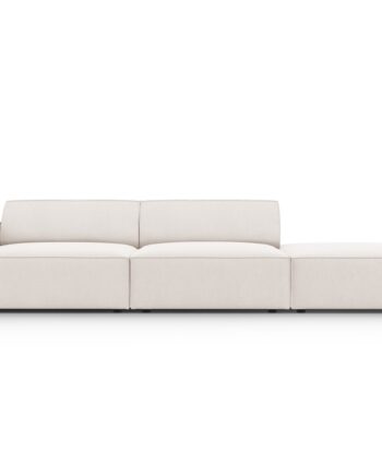 Micadoni Jodie Sofa  Højre    Sæder Beige Stof Og Sort Plast