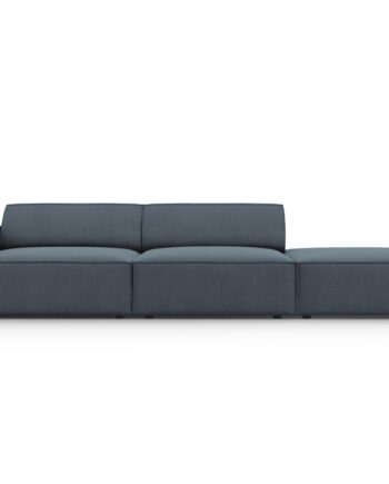 Micadoni Jodie Sofa  Højre    Sæder Blå Stof Og Sort Plast