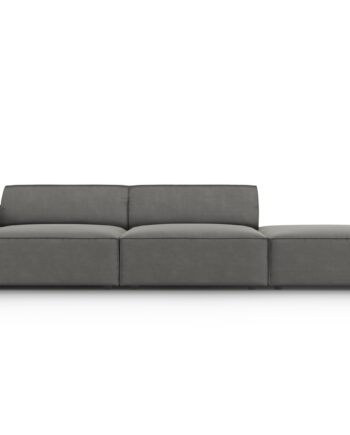 Micadoni Jodie Sofa  Højre    Sæder Grå Fløjl Og Sort Plast