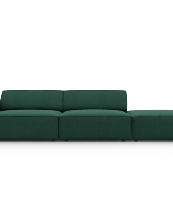 Micadoni Jodie Sofa  Højre    Sæder Grøn Stof Og Sort Plast