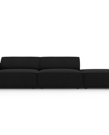 Micadoni Jodie Sofa  Højre    Sæder Sort Stof Og Sort Plast