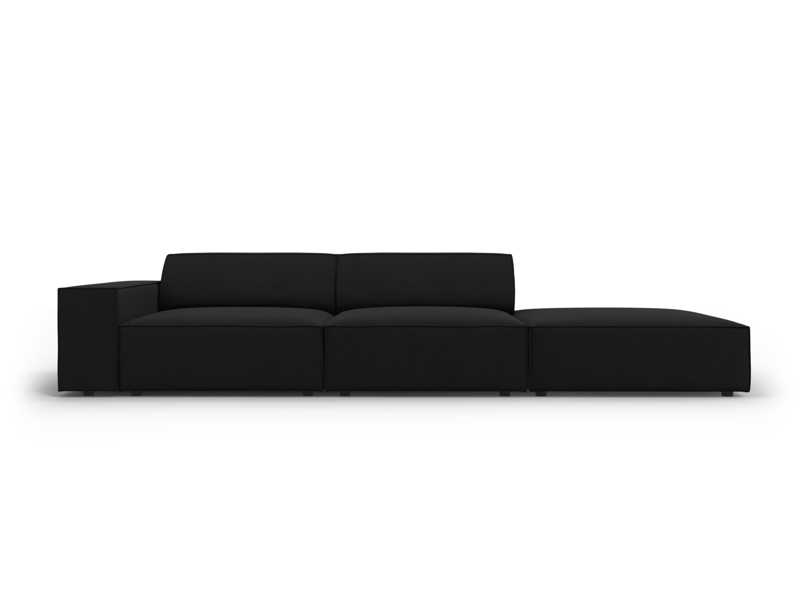 Micadoni Jodie Sofa  Højre    Sæder Sort Stof Og Sort Plast
