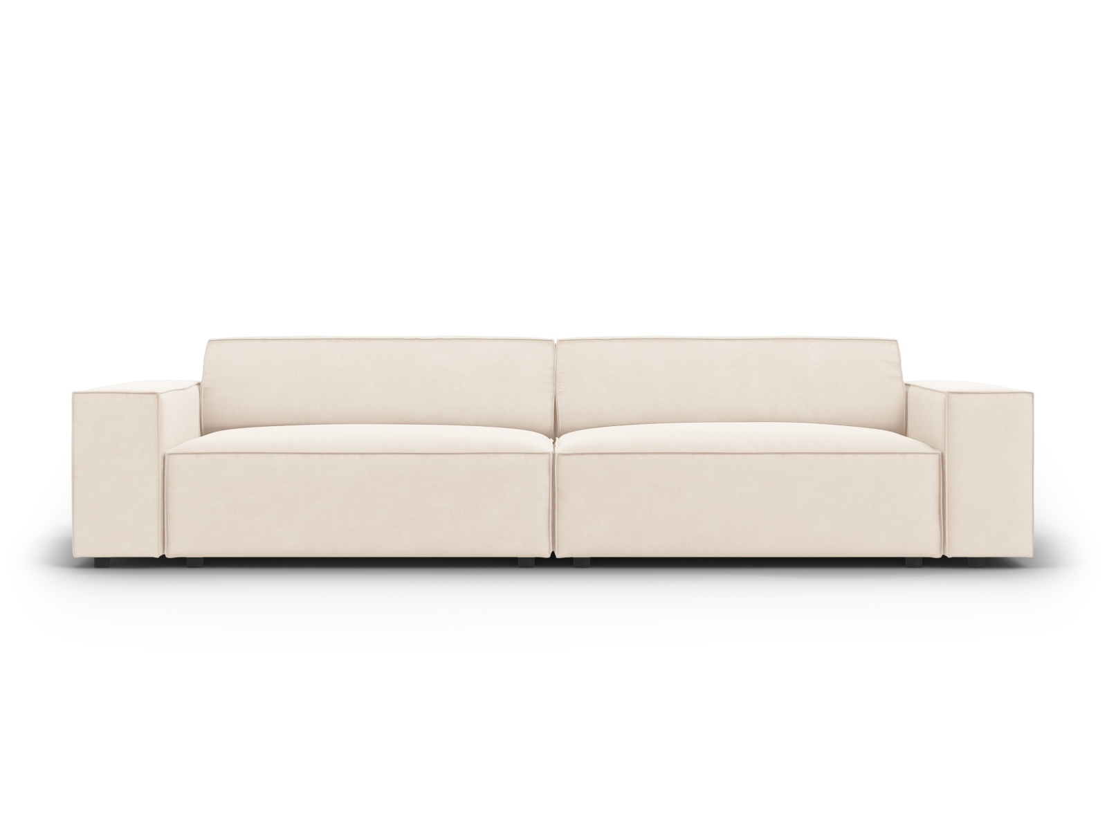 Micadoni Jodie Sofa    Sæder Beige Fløjl Og Sort Plast