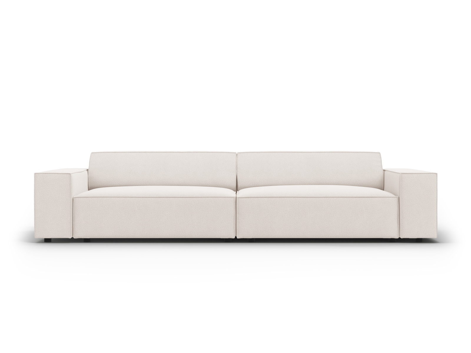 Micadoni Jodie Sofa    Sæder Beige Stof Og Sort Plast