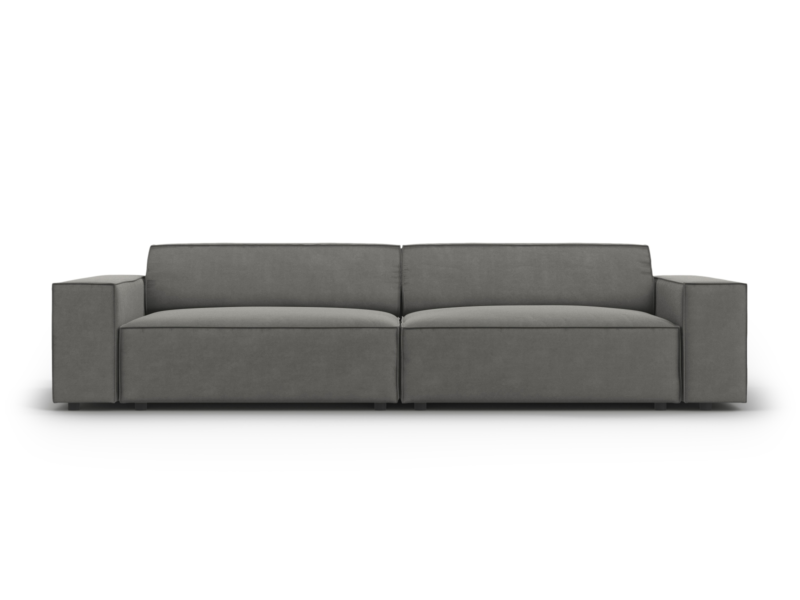 Micadoni Jodie Sofa    Sæder Grå Fløjl Og Sort Plast