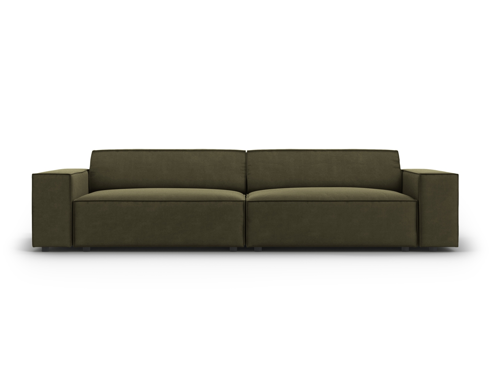 Micadoni Jodie Sofa    Sæder Grøn Fløjl Og Sort Plast