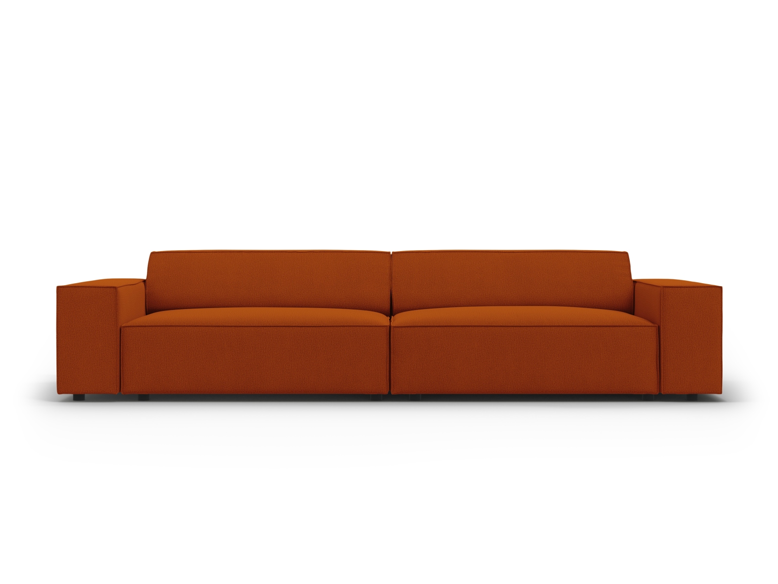 Micadoni Jodie Sofa    Sæder Orange Stof Og Sort Plast